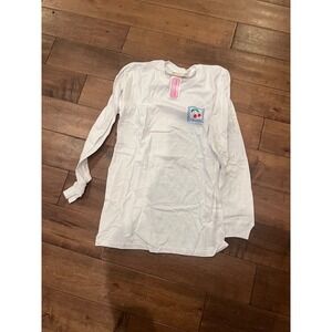 Simply Southern Womens Long Sleeve Cherry Graphic T Shirt White Medium